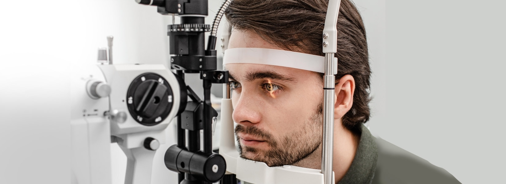 young man during eye exam in City Park West